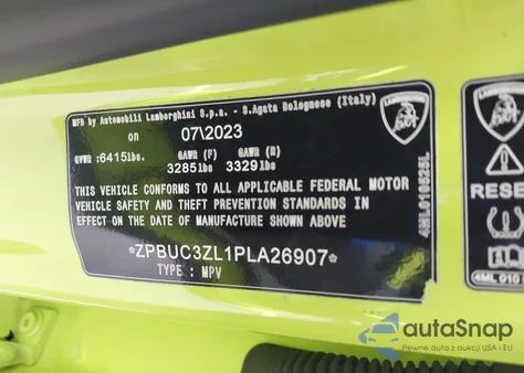 2023 Lamborghini Urus Performante z USA, uszkodzony, nr VIN ZPBUC3ZL1PLA26907